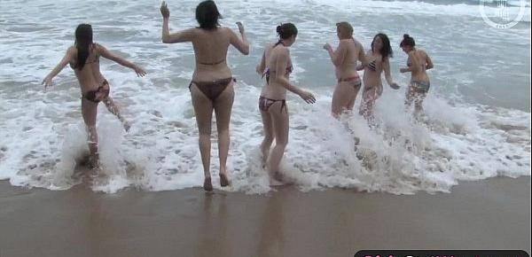  Girls Out West - Nasty lesbian orgy at the beach